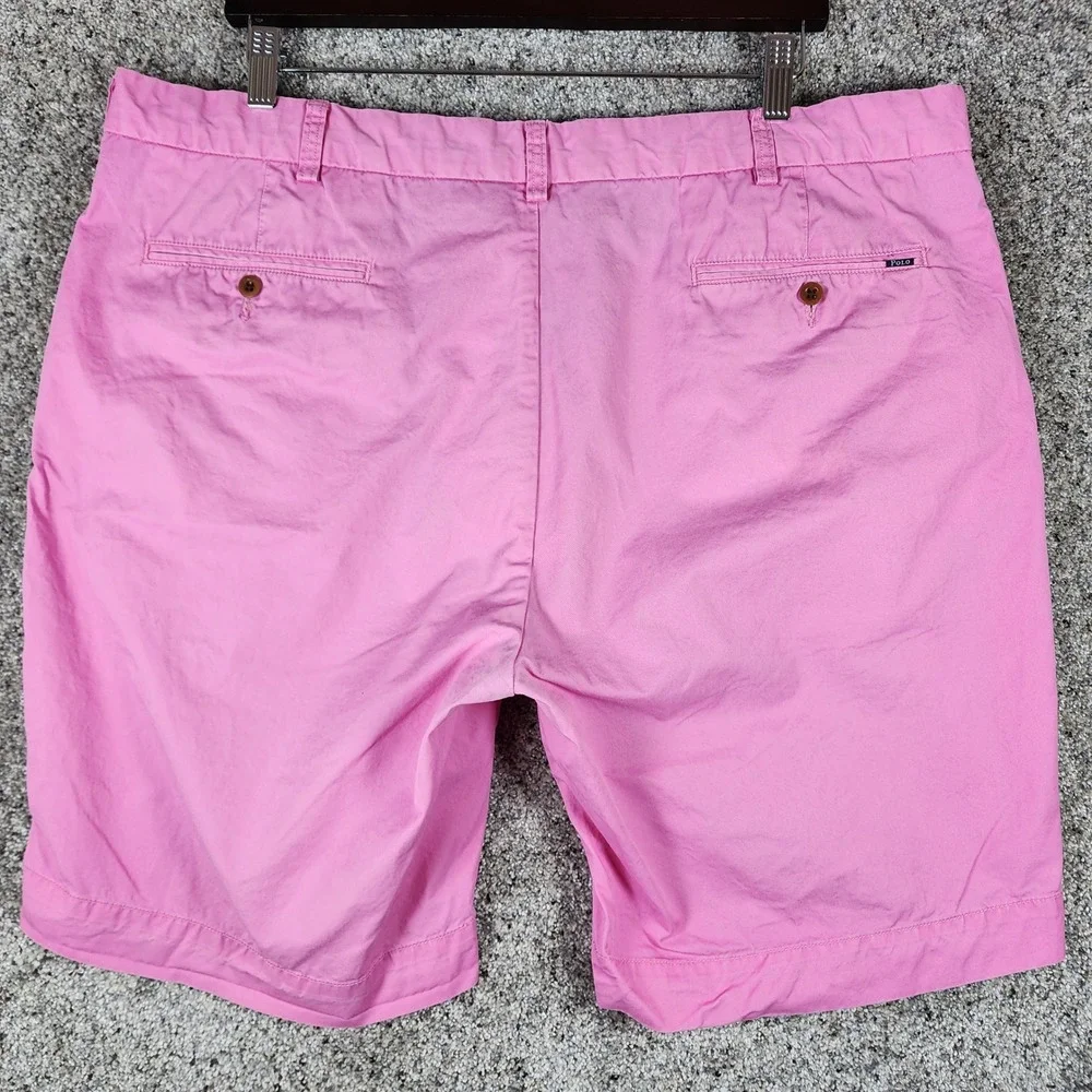 Polo Ralph Lauren Chino Shorts Mens 42 Classic Fit Pima Cotton Pink Excellent